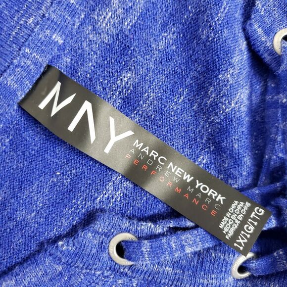 Marc New York by Andrew Marc Performance Women Top 1X Tie Neck Blue Long Sleeve - Picture 8 of 10